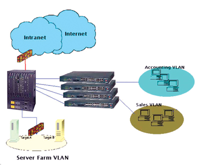 《圖一　Server Farm VLAN的架構1》