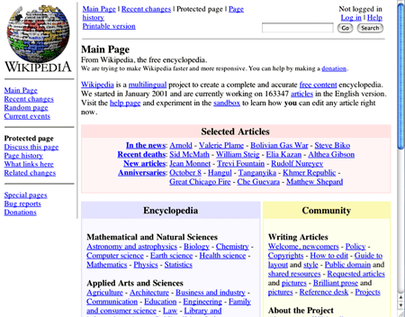 《圖一　Wikipedia的首頁》