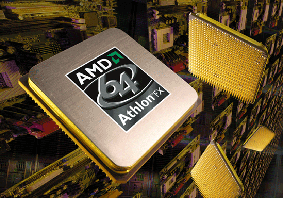 《圖二　AMD 64-bit（AMD64運算架構）處理器＜注釋: AMD推出64-bit（AMD64運算架構）處理器後，其標榜高階桌上效能之用的Athlon 64 FX採用128-bit的記憶體寬度，但一般桌上型的Athlon 64或筆記型電腦用的Mobile Athlon 64都還是維持64-bit寬度。》