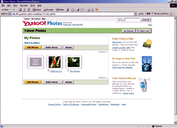 《圖一　Yahoo.com的網路相簿服務》