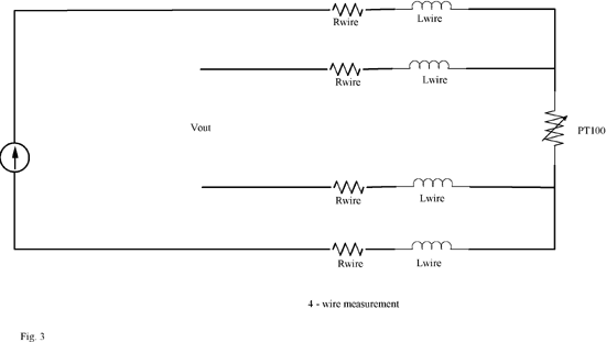 《图三 四线式联机方式能够带来Kelvin感测，可以消除两个连接线的压降效应》