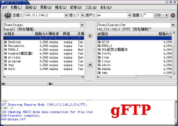 《图四 gFTP的图形接口》