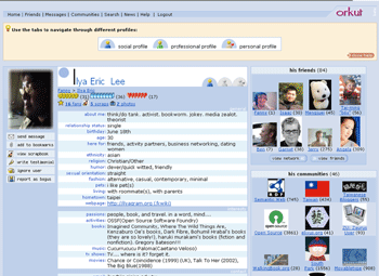 《圖三　Orkut.com個人網頁範例》