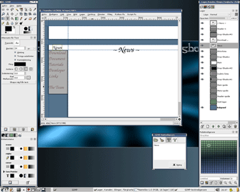 《圖一	GIMP在Linux上運行的畫面》