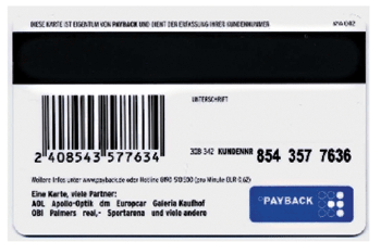 《图三 具有磁卡、条形码与RFID的购物卡（背面）》