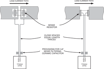 《图二 电流感测电阻与HPPM之间的较佳连接方式》