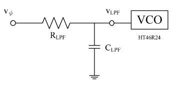 《圖六　一階低通濾波器之電路》