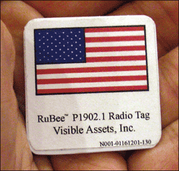 《圖三　Visible Assets公司所推出的RuBee（IEEE P1902.1）射頻標籤。》