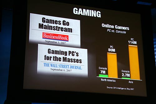 《图十一 英特尔指出，游戏也将是未来的主流之一，也是带动PC产业成长的主因之一。预计将来会达到114万的在线游戏玩家。》