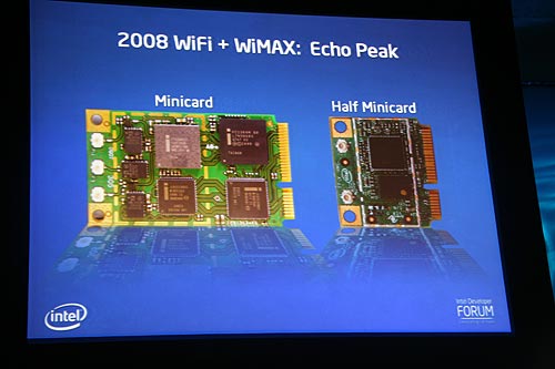 《图二十五 英特尔将于2008年推出整合WiMAX与WIFi的MiniCard：Echo Peak，将为行动运算工作者带来无接缝的网络环境。》