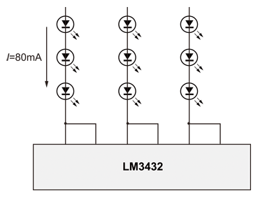 《图二十 整合复数列、提高LED电流的电路示意图》