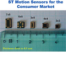 《图三 ST为消费市场应用所开发出的微型运动传感器。》