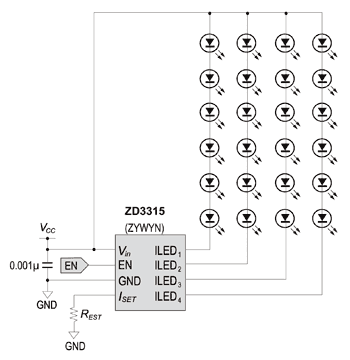 《圖二十三　4通道LED驅動IC ZD3315的基本電路圖》