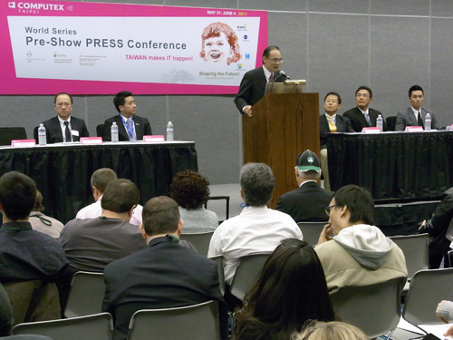 《圖七  臺灣的Computex主辦單位，也選在大會的期間進行相關的宣傳活動，外貿協會（TAITRA）為此還舉辦了國際記者會。》