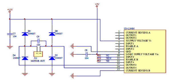 圖十一 : IC-L298驅動電路