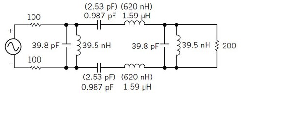 图三 : 若C_AFF2 与L_AAF1不为合理设定，则使用标准L与C值并保持一定比率以维持相同共振频率。