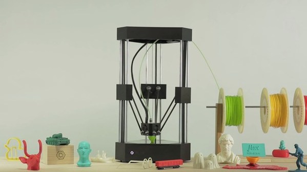 圖七 : FLUX將噴嘴模組化，可提供3D列印、雷射雕刻和3D掃描三種功能。(Source：Kickstarter)