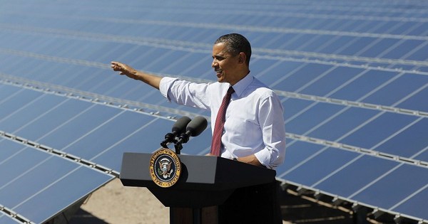 图1 : 美国总统欧巴马大力推行减碳政策，在过程中，受到不少阻拦。 （Source：www.upworthy.com）