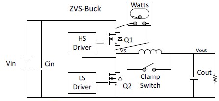 圖5 : VICOR ZVS-BUCK波形演示，示意電路圖