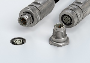 圖一 : 適用於工廠自動化領域的M12 PushPull連接器