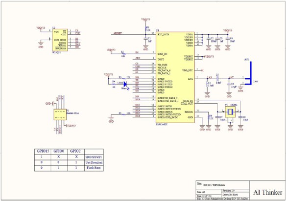 图9 : ESP-01无线通讯模组电路图