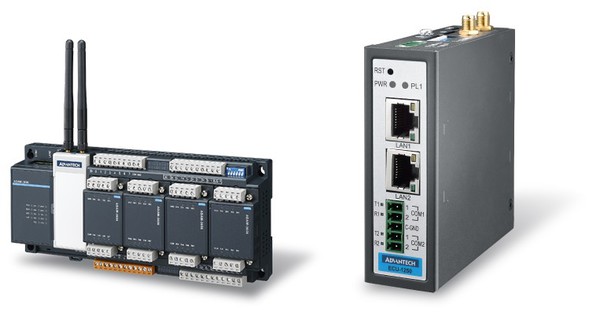 图8 : 适用於厂务设施的物联网闸道器(右)，适用於生产设备的物联网控制器(左)
