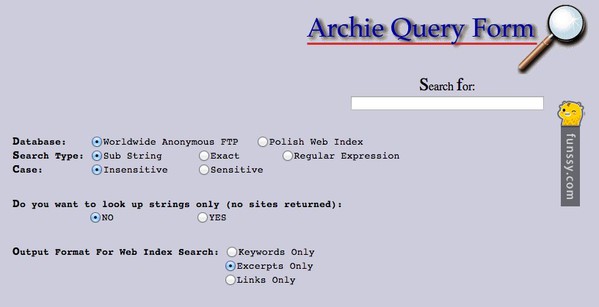 图一 : Archie被称为现代搜寻引擎的始祖。（source：Archie）