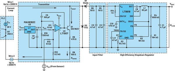 圖2 : 以LT8618作為直流電源的電流迴路