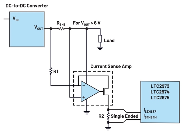 圖2 : 用於位準轉換器的電流感測放大器。