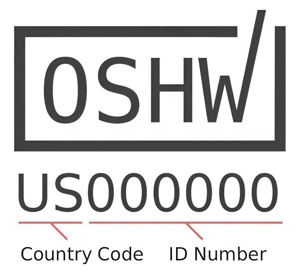 图一 : 开放硬体专案认证标章与编号（图片来源：OSHWA）