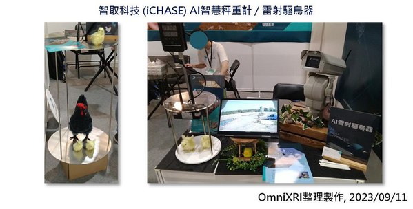 图1 : 智取科技（iCHASE），左：AI智慧秤重计，右：AI雷射驱鸟器。