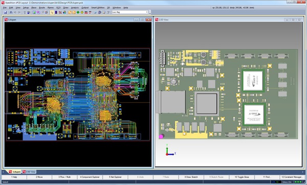 图三 : 西门子Xpedition PCB 设计和分析平台，内建 HyperLynx 模拟引擎，实现设计与模拟整合。（source：Siemens EDA）