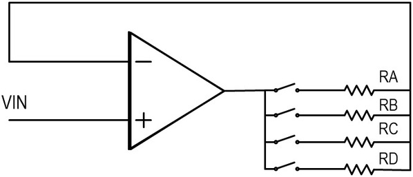 图三 : 利用感流电阻实现客制化负载电流选择