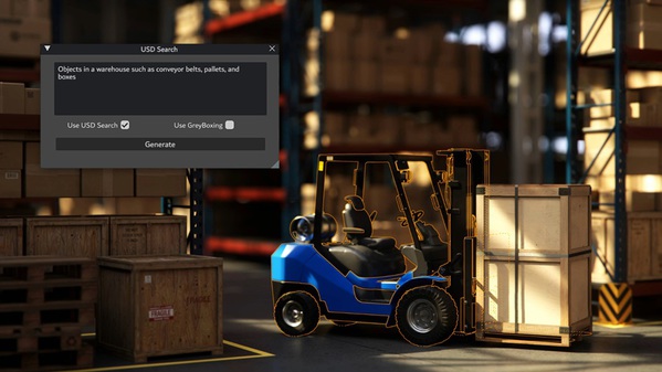 圖二 : 採用OpenUSD的USD Search NIM可以執行3D資產的文字提示搜尋。（source：NVIDIA）