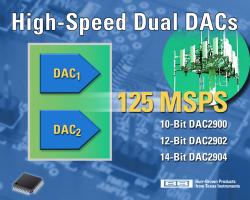 图为德州仪器推出的High-Speed Dual DACs