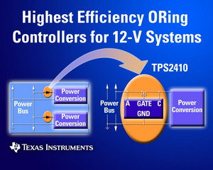 TI推出一系列ORing电源控制器