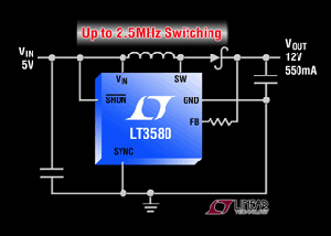 Linear發表具2A/42V開關及同步化特性之DC/DC轉換器 BigPic:315x225