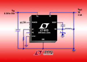 Linear推出3.5A、25V降压开关稳压器LT1913 BigPic:315x225