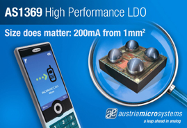 奧地利微電子推出200mA微型超低壓降穩壓器