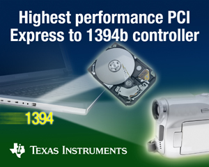 TI發表高性能PCI Express至1394b控制器