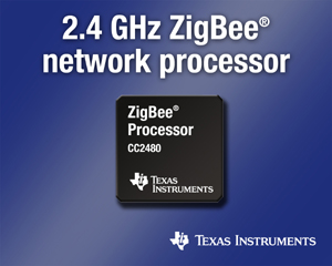 TI推出最新2.4 GHz ZigBee無線網路處理器
