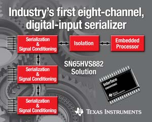 SN65HVS882的高整合度输入为众多任务业应用装置节省高达60%的电路板空间。（来源：厂商）