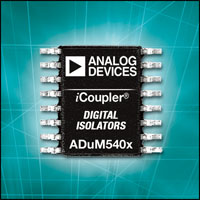 ADI可隔離資料與電源四通道單晶片ADuM540x