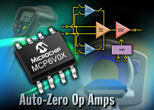 Microchip推出低功率自动归零运算放大器