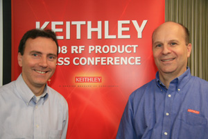 图左为Keithley商业营销暨信息系统副总裁Alan Gaffney，右为事业管理副总裁Mark Hoersten 。（Source：HDC）