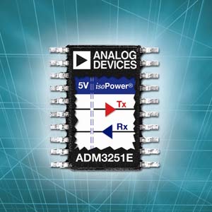 ADI公司的ADM3251E整合接口组件提供信号与电源隔离，并具有更小的外形尺寸，适合HVAC、工业以及医疗应用。（来源：厂商）