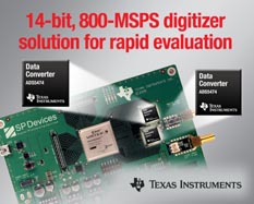 TI推出14位元800-MSPS數位化元件解決方案