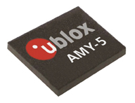 u-blox新的AMY模組大小僅有6.5 x 8 x 1.2 mm，是目前市場上極小尺寸的GPS接收器模組
