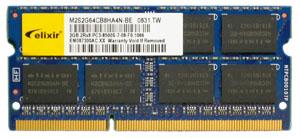 南亞科技旗下Elixir DDR3 1066 SODIMM筆記型電腦專用記憶體