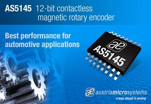 奧地利微電子為汽車應用提供非接觸式高解析度磁性編碼器IC AS5145。（來源：廠商）